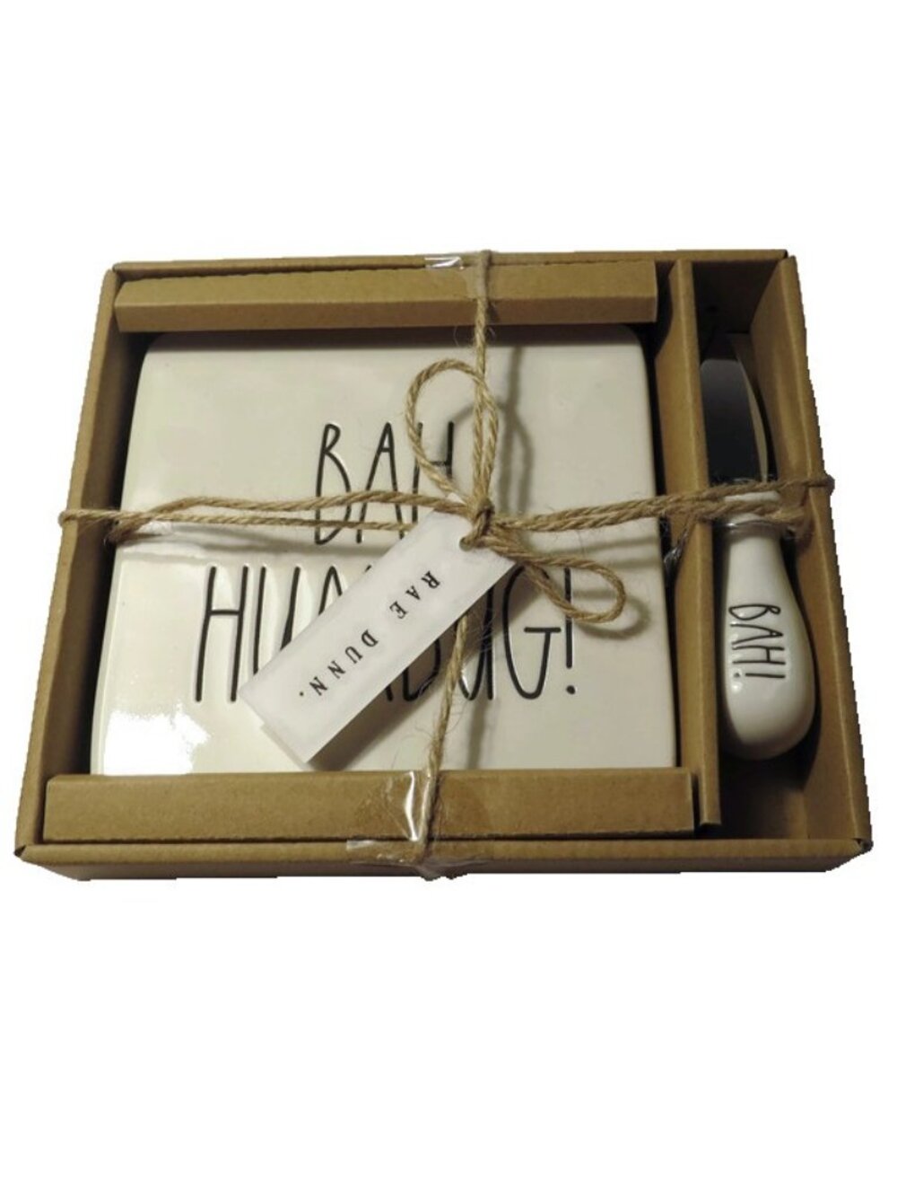 Rae Dunn BAH HUMBUG Cheese Salami Cutting Board Christmas Scrooge Inspired